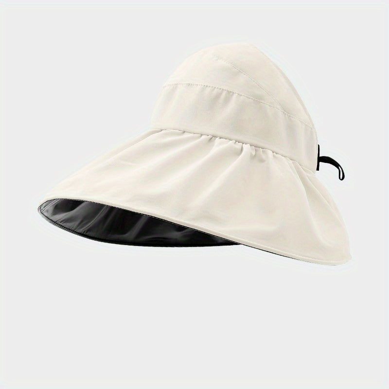 Wide Brim Sun Visor Foldable Picnic Hat Beach UV Protection Scallop Cap For Outdoor