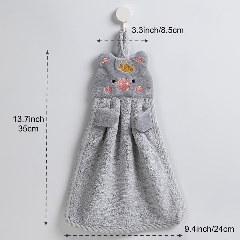 Cute Little Pig Microfiber Hand Towel - Absorbent and Perfect for the Kitchen!