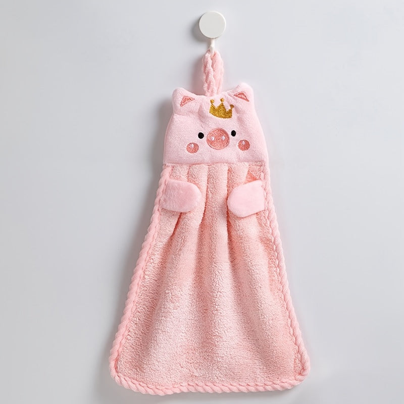 Cute Little Pig Microfiber Hand Towel - Absorbent and Perfect for the Kitchen!