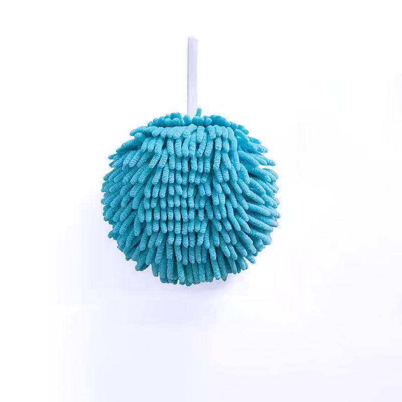 Hanging Bathroom Hand Towel, Super Fluffy Chenille Ball Towel