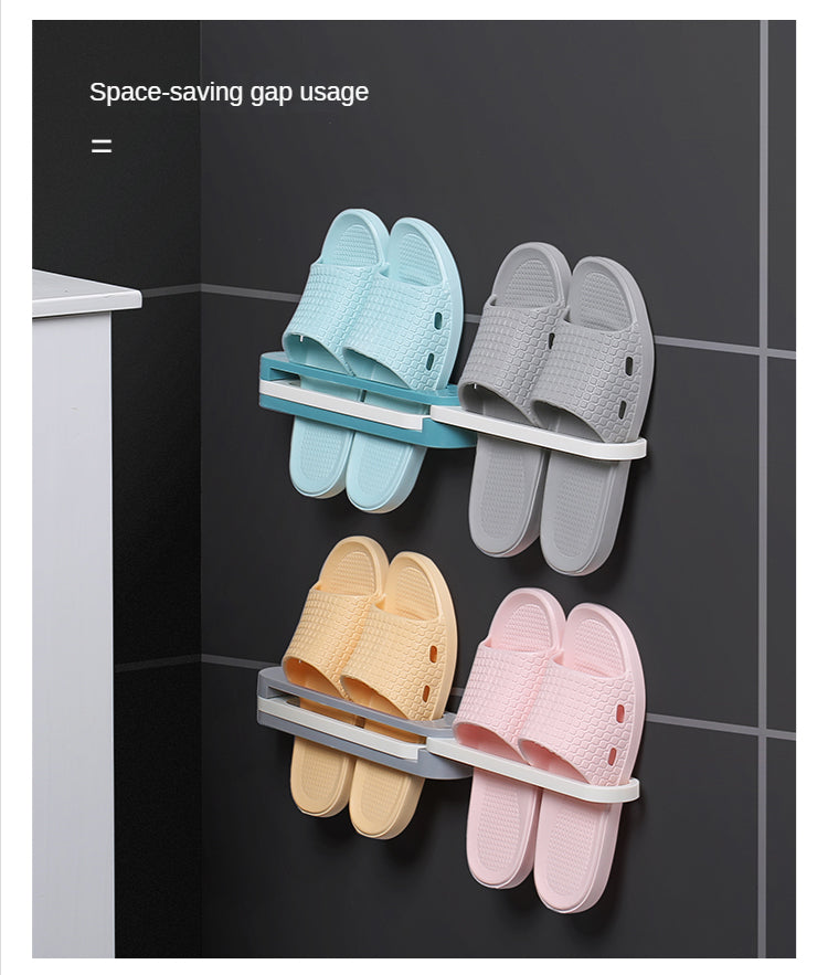 Perforation-free wall-mounted shoe rest shelf