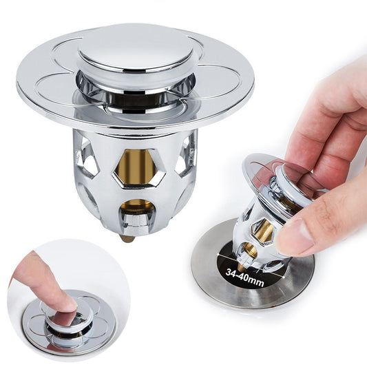 1pc Stainless Steel Pop-Up Bounce Core Basin Drain Filter