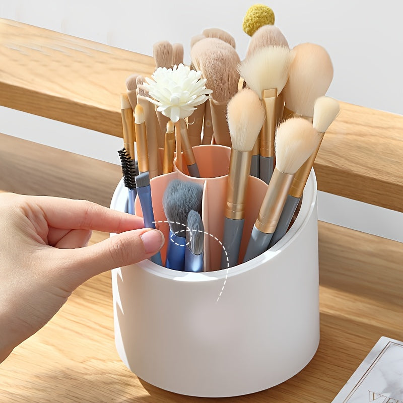 1pc Rotating Makeup Brush Bucket, Portable Brush Storage Box