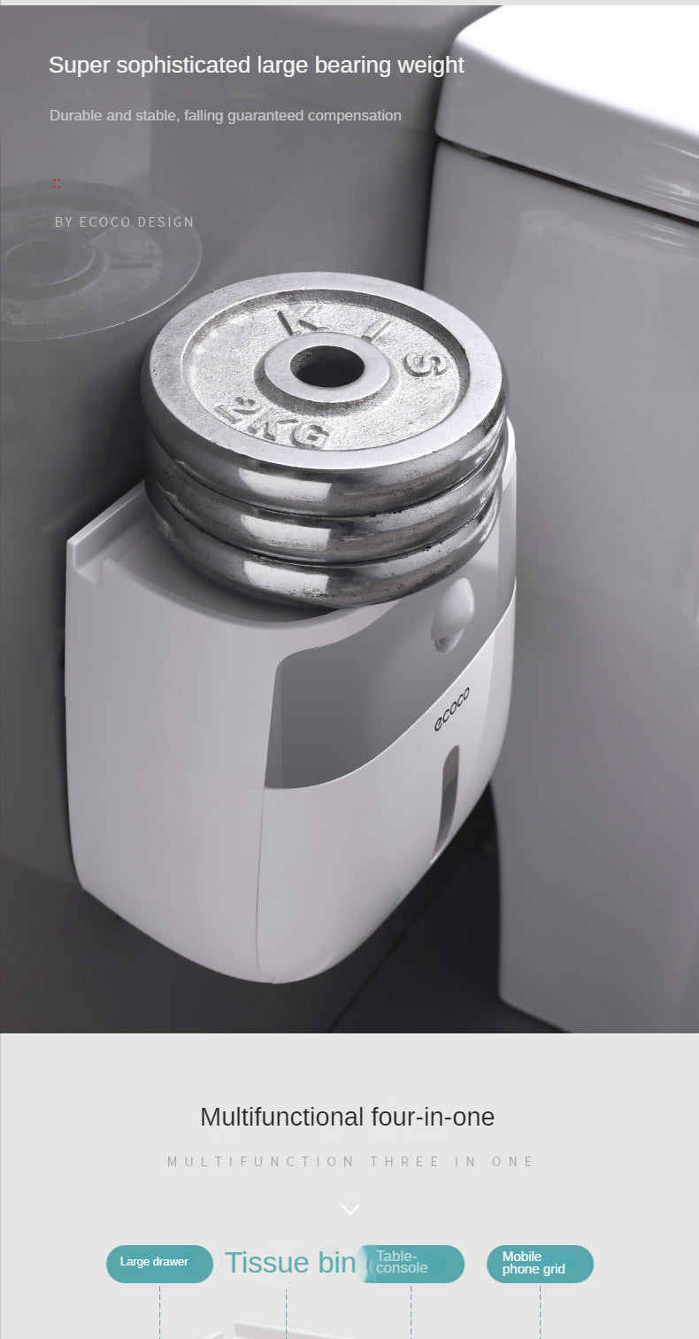 Wall-mounted waterproof toilet paper needs no punching