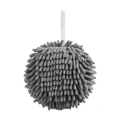 Hanging Bathroom Hand Towel, Super Fluffy Chenille Ball Towel