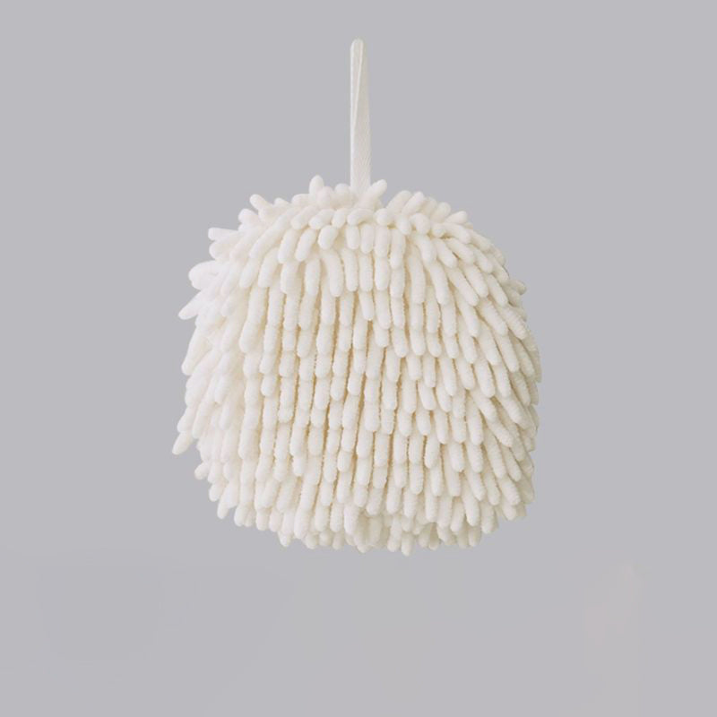 Hanging Bathroom Hand Towel, Super Fluffy Chenille Ball Towel