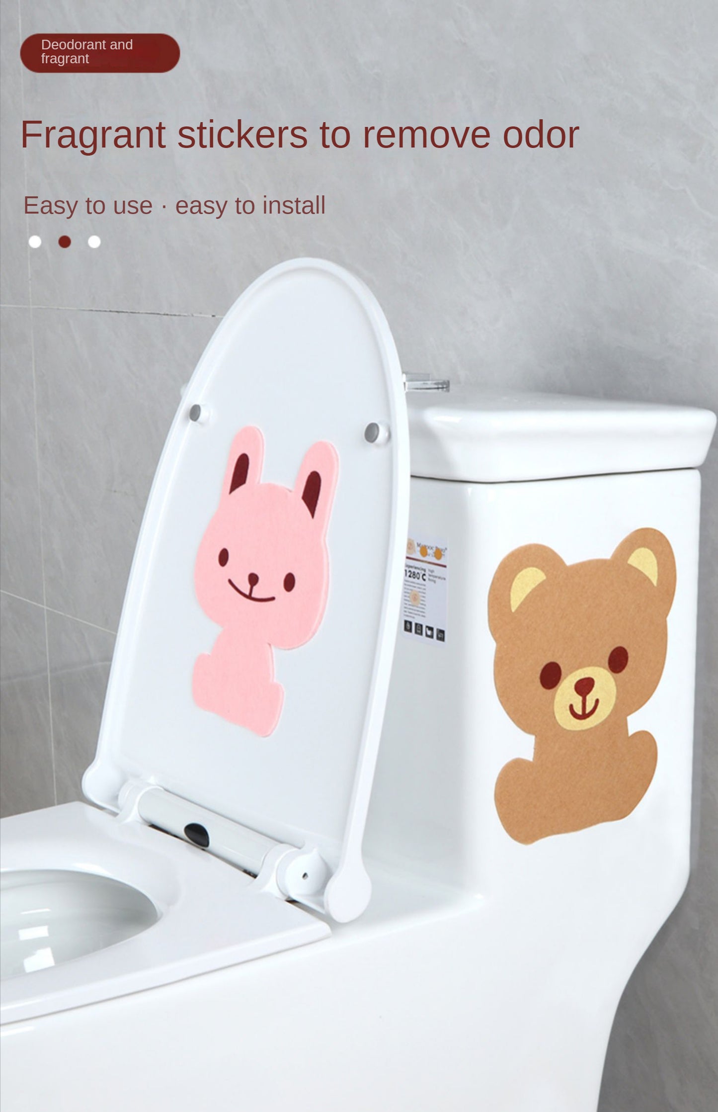 Self-adhesive toilet deodorant sticker