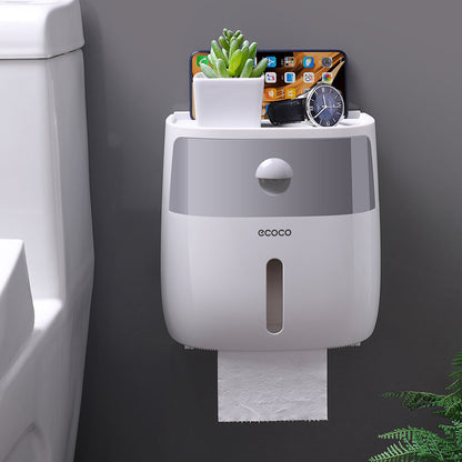 Wall-mounted waterproof toilet paper needs no punching