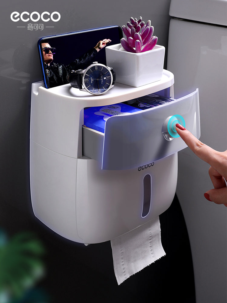 Wall-mounted waterproof toilet paper needs no punching