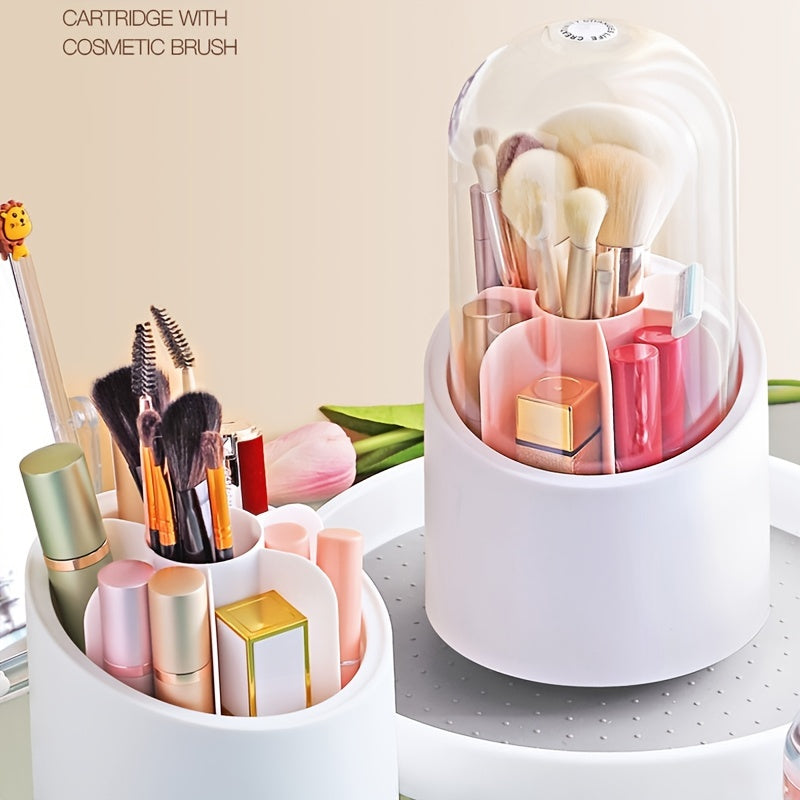 1pc Rotating Makeup Brush Bucket, Portable Brush Storage Box