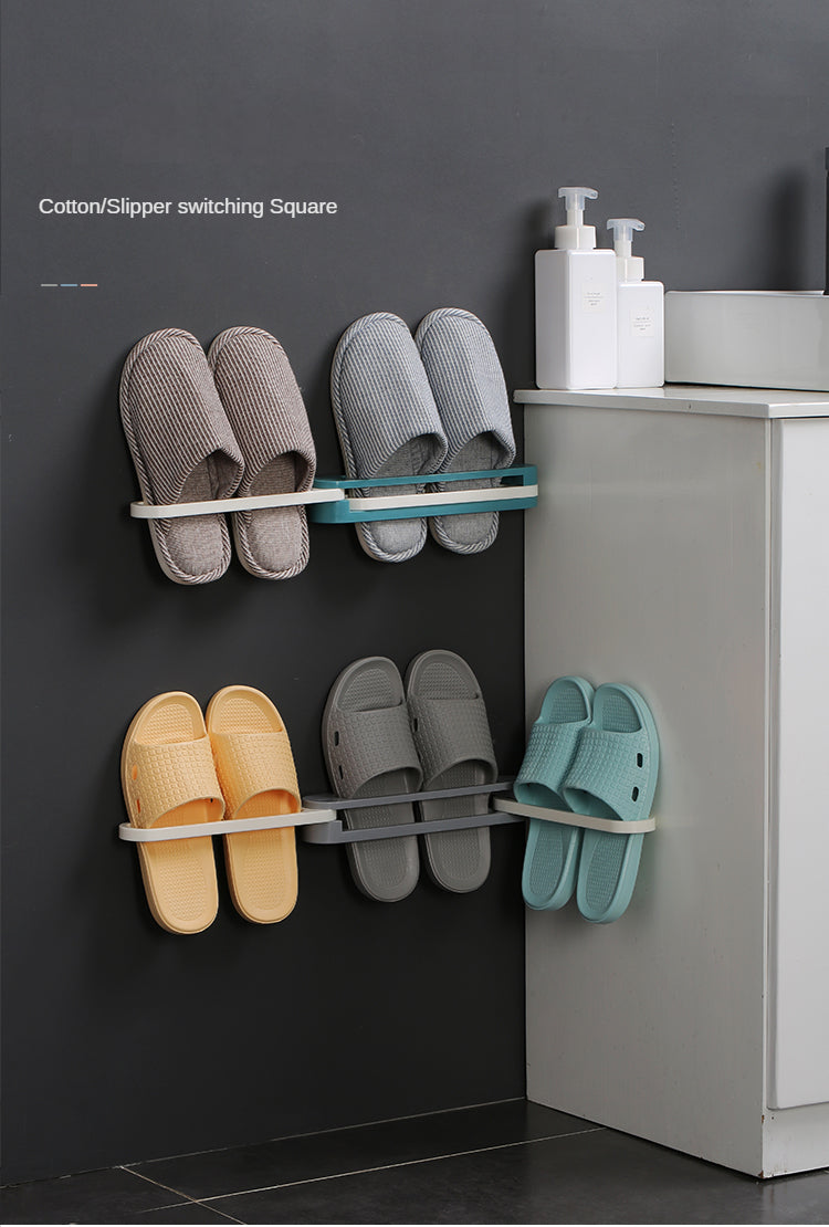 Perforation-free wall-mounted shoe rest shelf