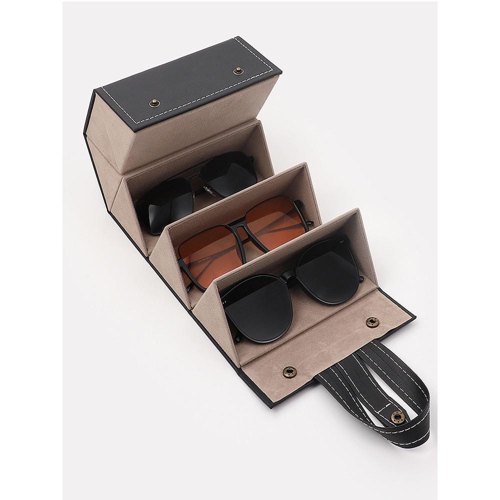 Foldable multi grid glasses storage box