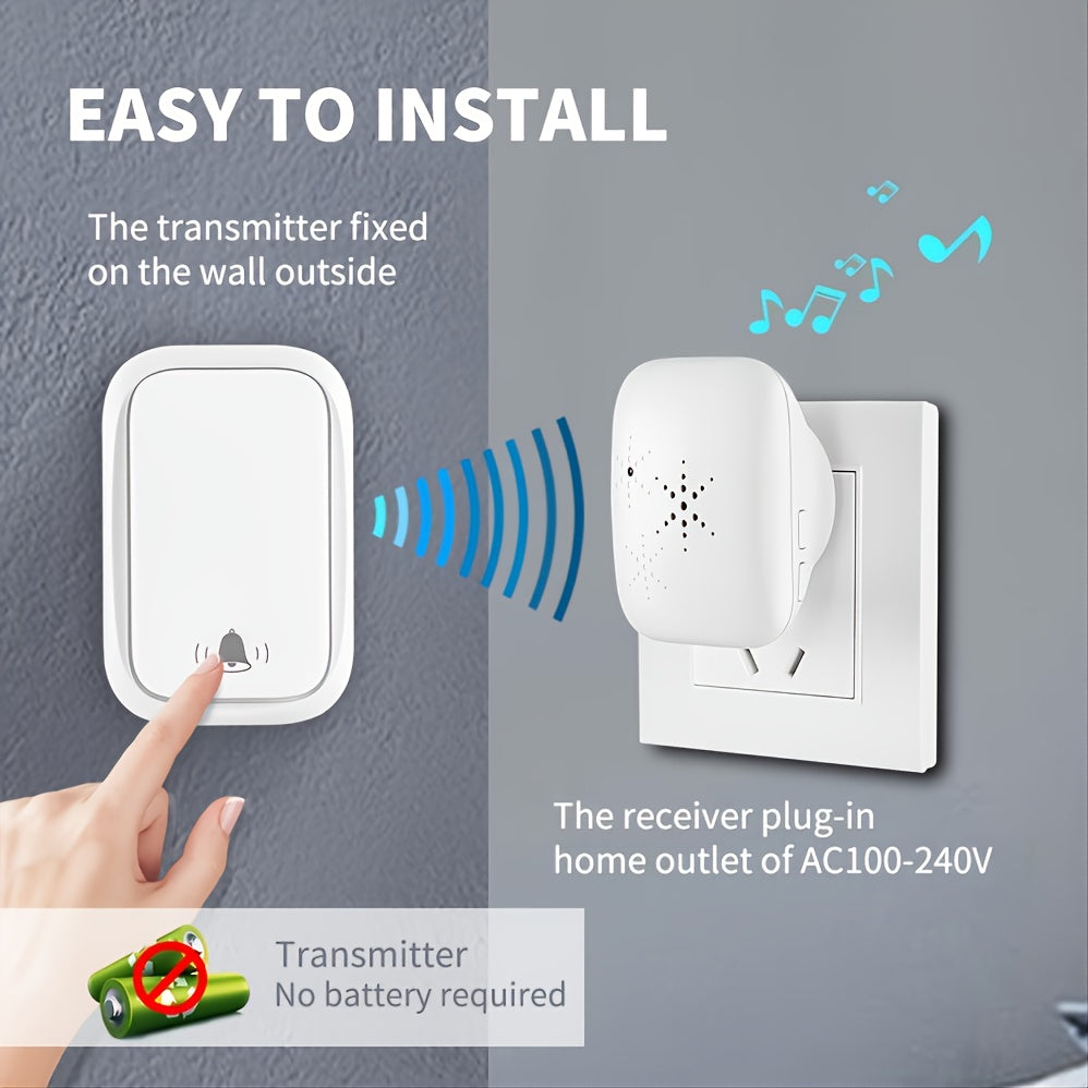 1pc Self Powered Wireless Doorbell