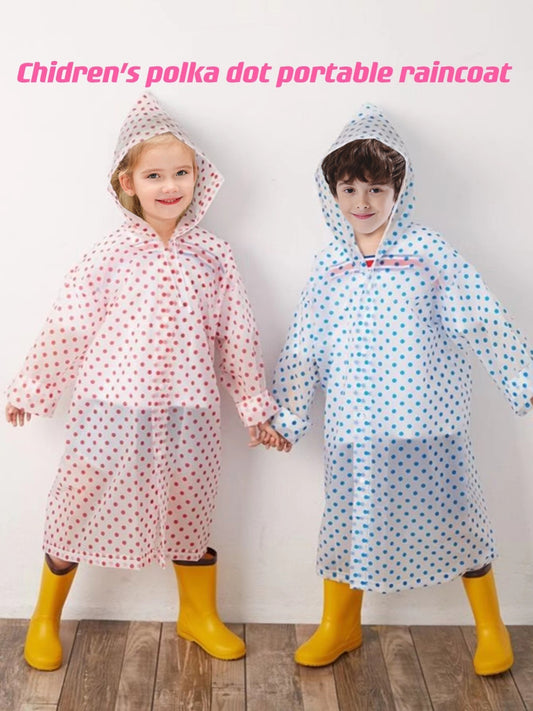 Children's Polka Dot Portable Raincoat