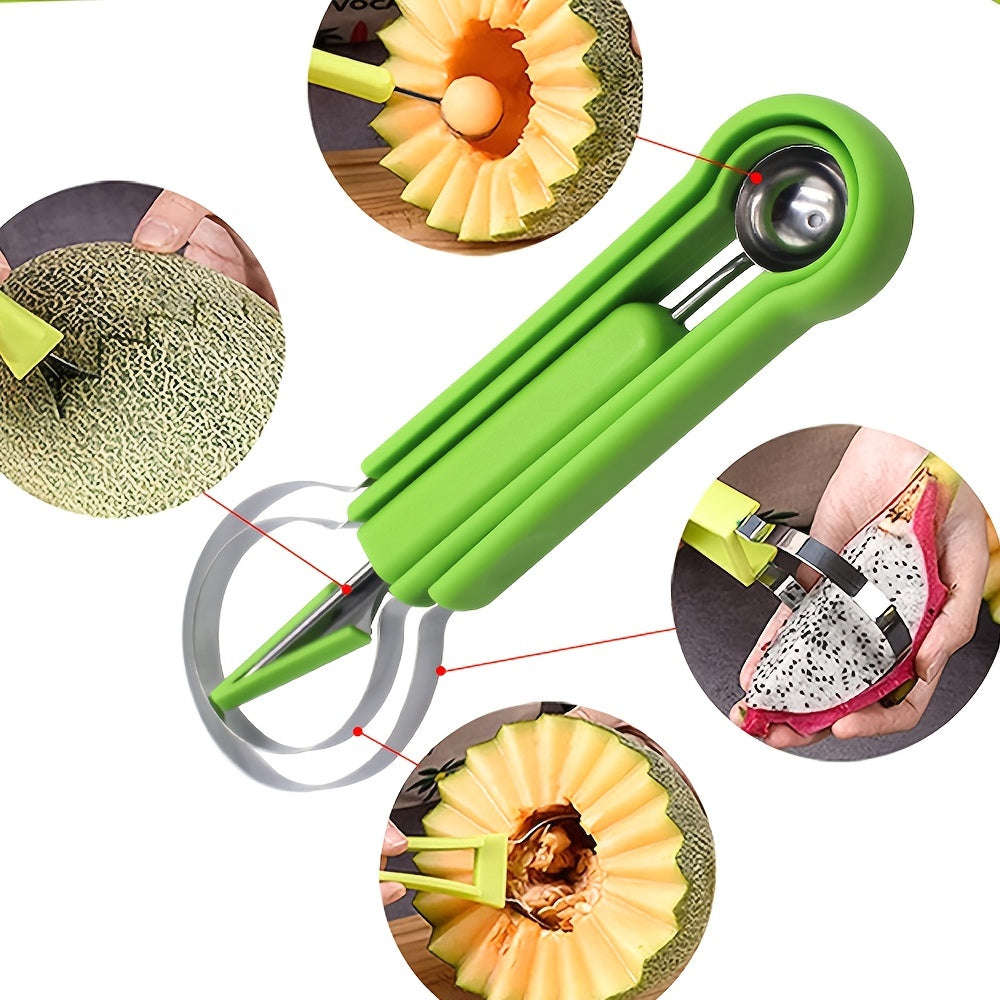 Professional 4 In 1 Stainless Steel Watermelon Scoop